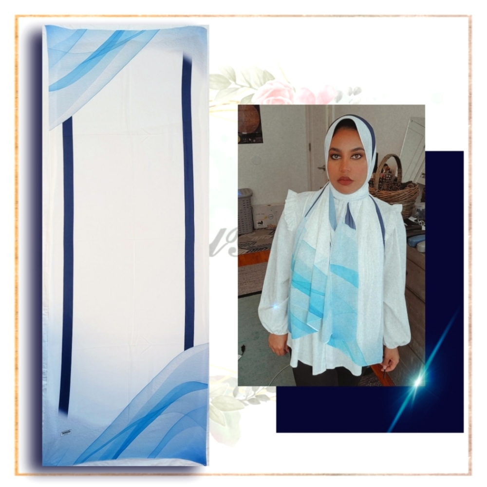 Crepe chiffon digital printed Hijab Scarf 170×70cm